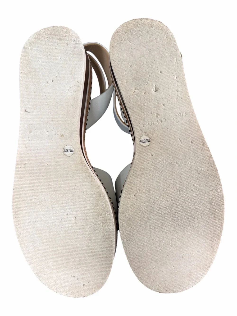 Vince Camuto |White Leather Platform Sandals |Size 7M |Resort Summer